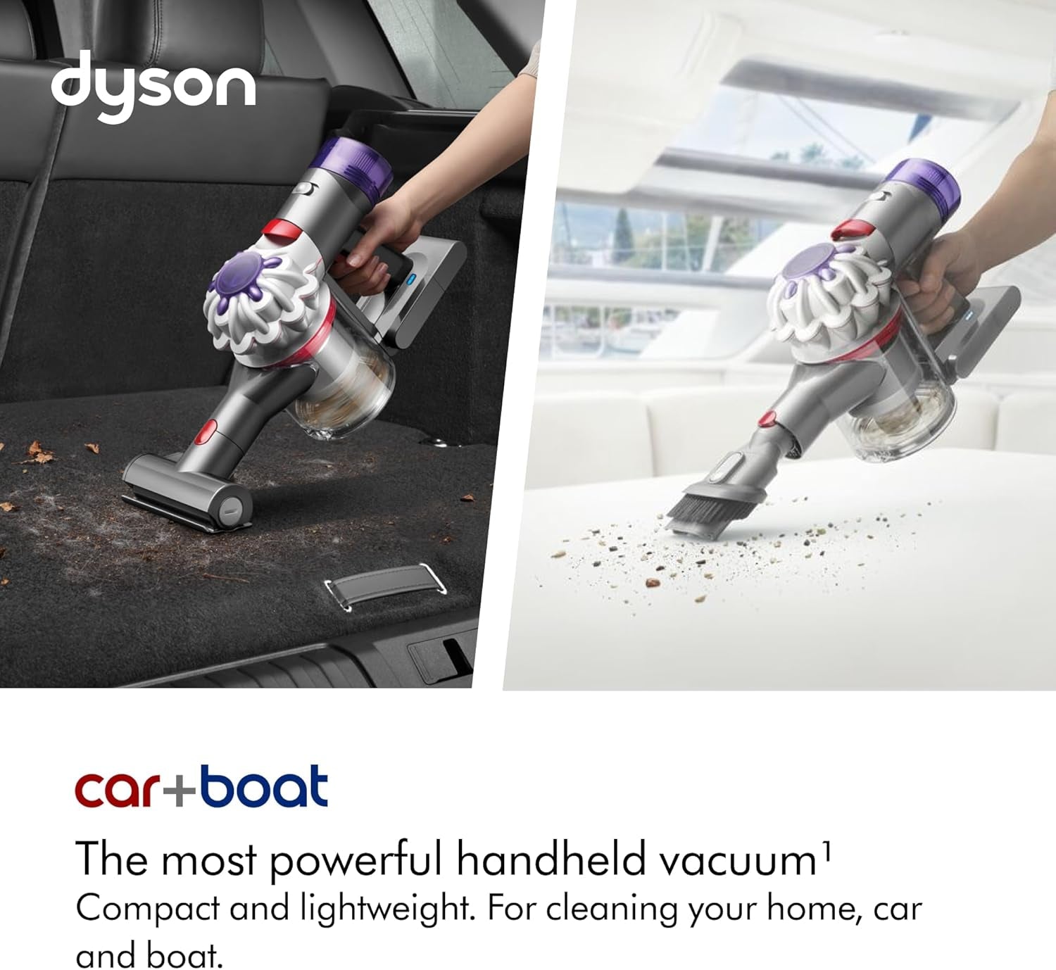 Car+Boat Handheld Vacuum, Cordless and Lightweight, Cleans Hard Surfaces and Upholstery, 115AW, 2 Power Modes, up to 50 Minutes²