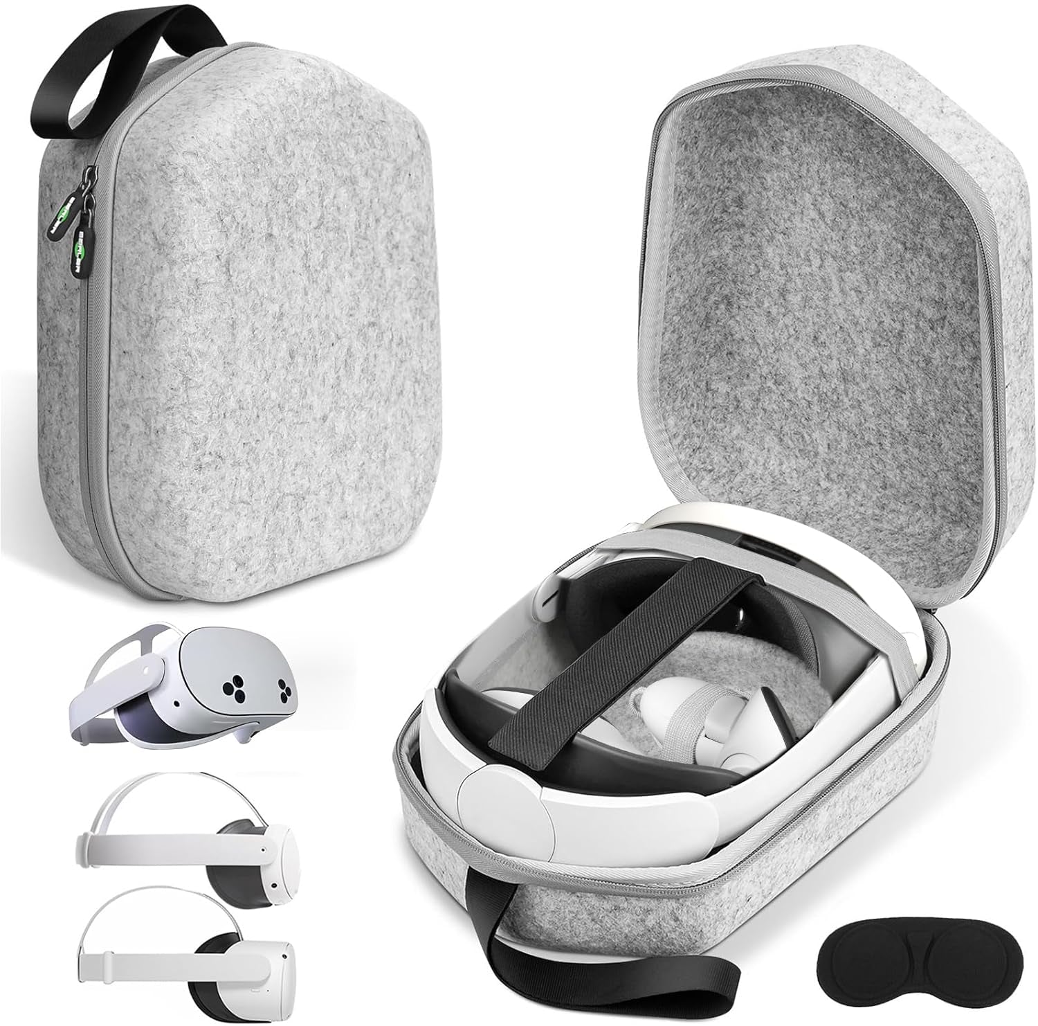 Hard Carrying Case Compatible with Meta Quest 3S/Quest 3/Oculus Quest 2/Vision Pro Official Original/Elite Strap VR Headset and Controller Accessories, Suitable for Travel and Home Storage