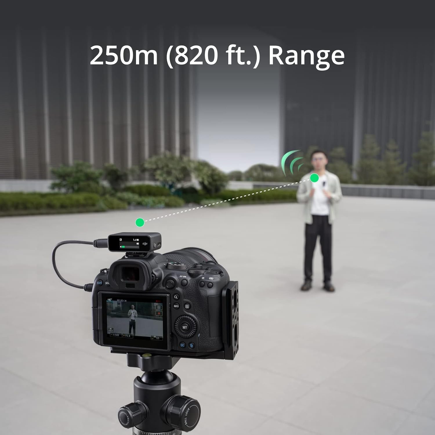 Mic (1 TX + 1 RX), Wireless Lavalier Microphone, 250M (820 Ft.) Range, Compact and Ultra-Light, 14-Hour Recording, Wireless Microphones for PC, Iphone, Android, Cameras, Vlogs, Live Stream