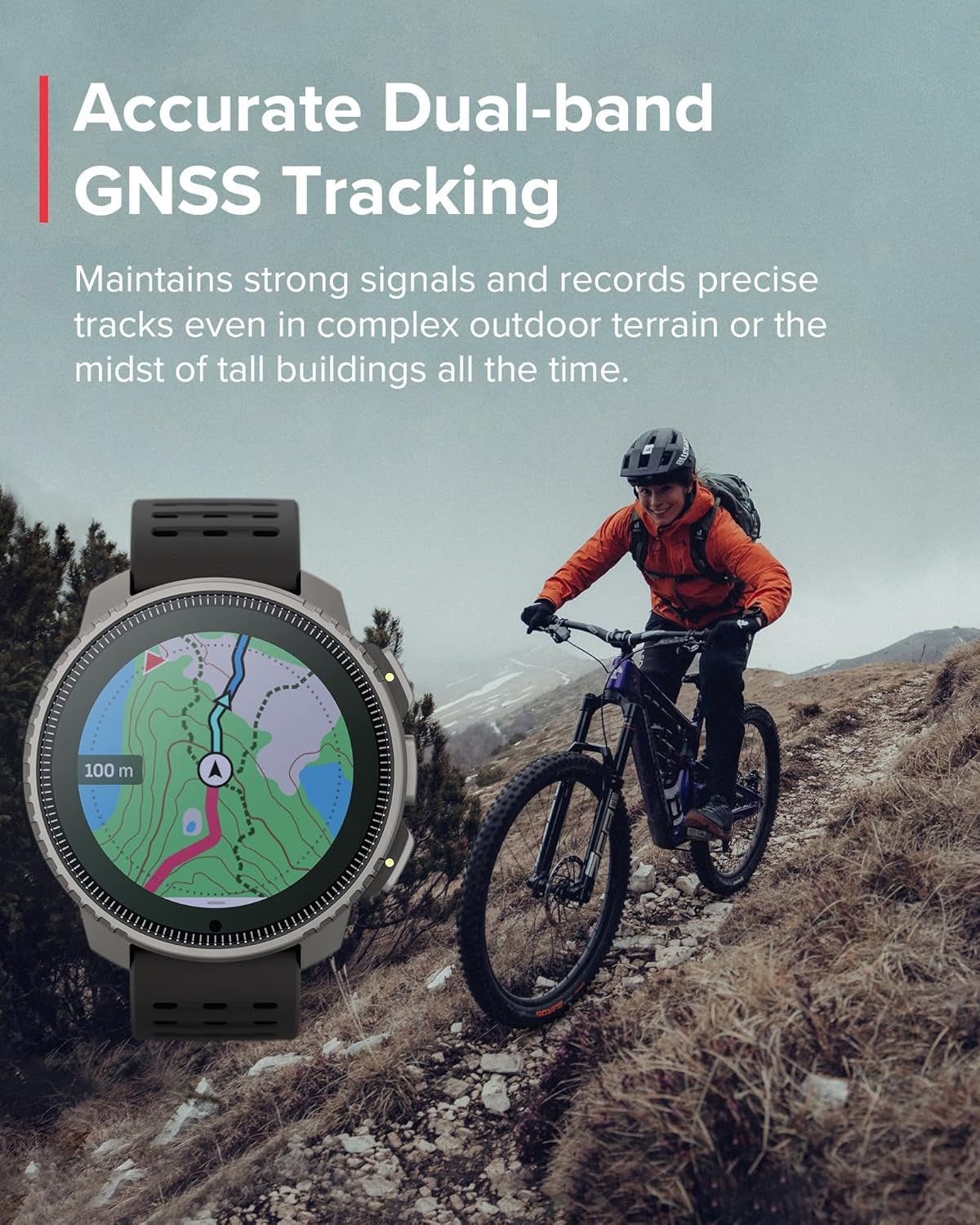 Vertical GPS Adventure Watch, Activity Tracker W/Dual-Band GNSS & Offline Maps, Supports 95+ Sports, Training Metrics & Recovery Insights, Solar Charging Opt. for 1Yr Daily Use