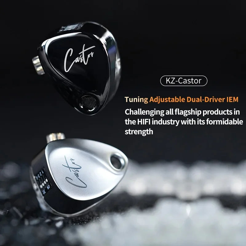 Audífonos KZ Castor 2DD | Sonido HiFi Profesional Sintonizable | Monitor In-Ear