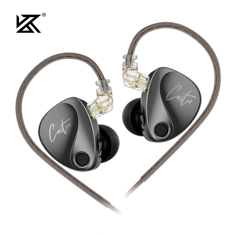 Audífonos KZ Castor 2DD | Sonido HiFi Profesional Sintonizable | Monitor In-Ear