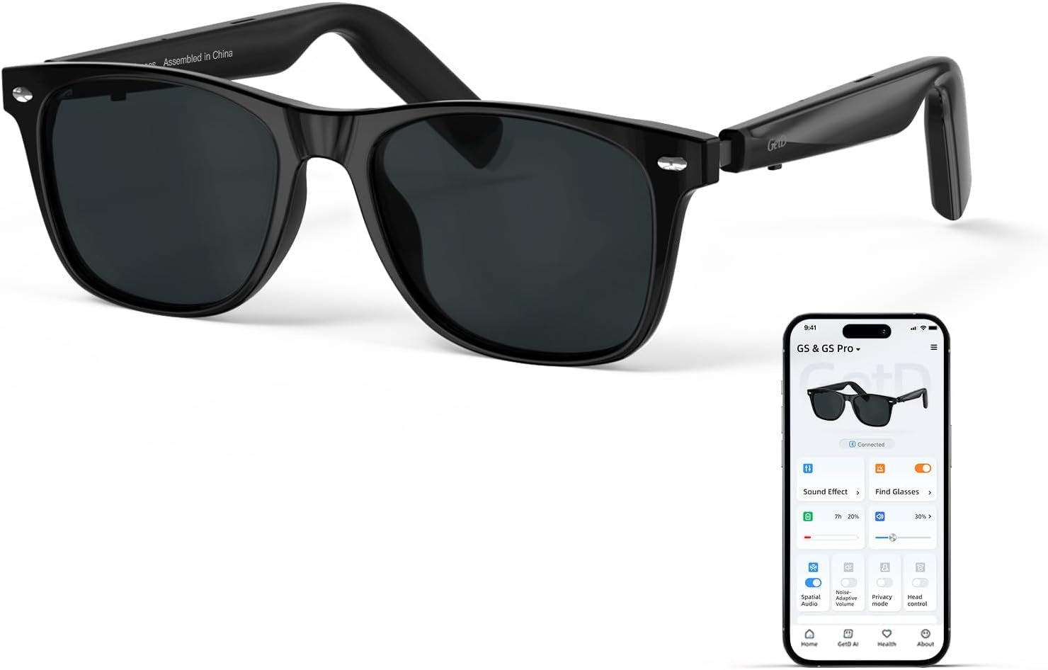 AI Glasses for Men & Women, Smart Glasses Powered by Chatgpt, AI Real-Time Translation with 147 Languages, 11H Music Play, Bluetooth Sunglasses with Polarized Lens, UV Protection for Daily Use, Travel