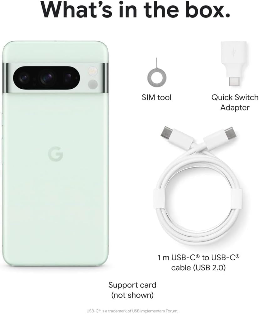 Pixel 8 Pro - Unlocked Android Smartphone with Telephoto Lens and Super Actua Display - 24-Hour Battery - Mint - 128 GB