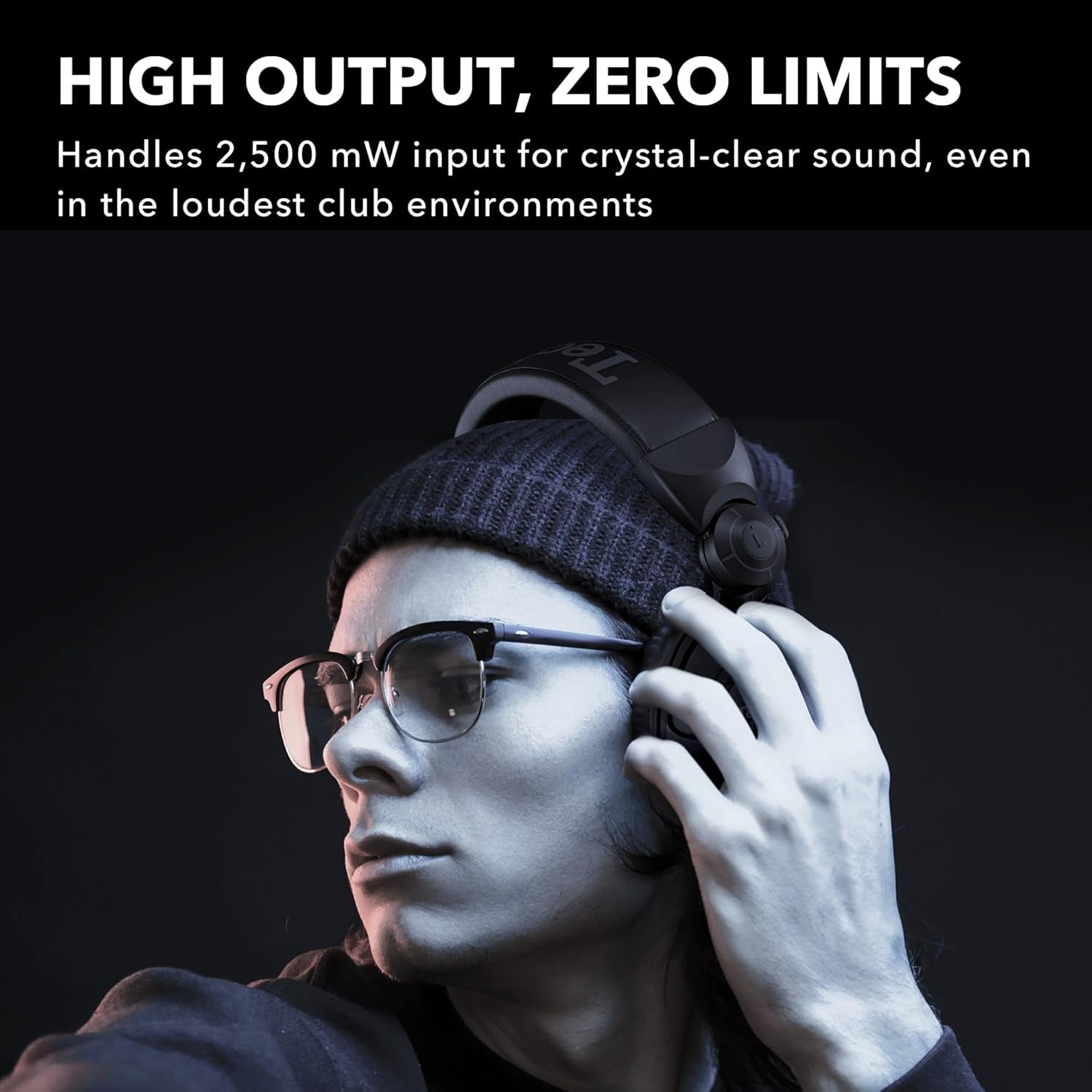 Professional DJ Headphones with 40Mm CCAW Voice Coil Drivers, 270° Swivel Housing and Locking Detachable Cord; Lightweight, Foldable High Input - EAH-DJ1200 (Black)