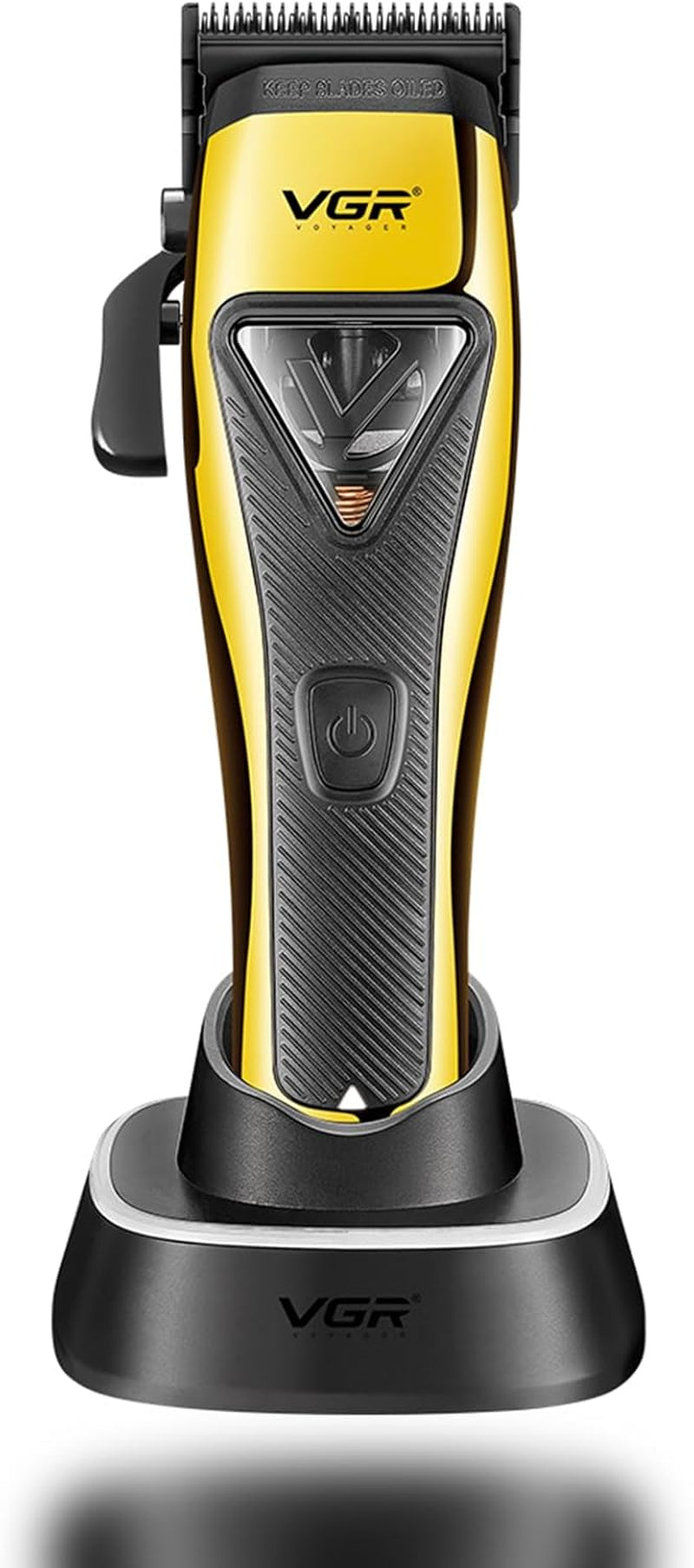 015 Professional Cordless Hair Clippers for Men, 9000 RPM Vector Motor Hair Trimmer Dlc-Blade Barber Clipper for Hair Cutting with Metal Body, 1 Modular Lid in Black, Travel Case