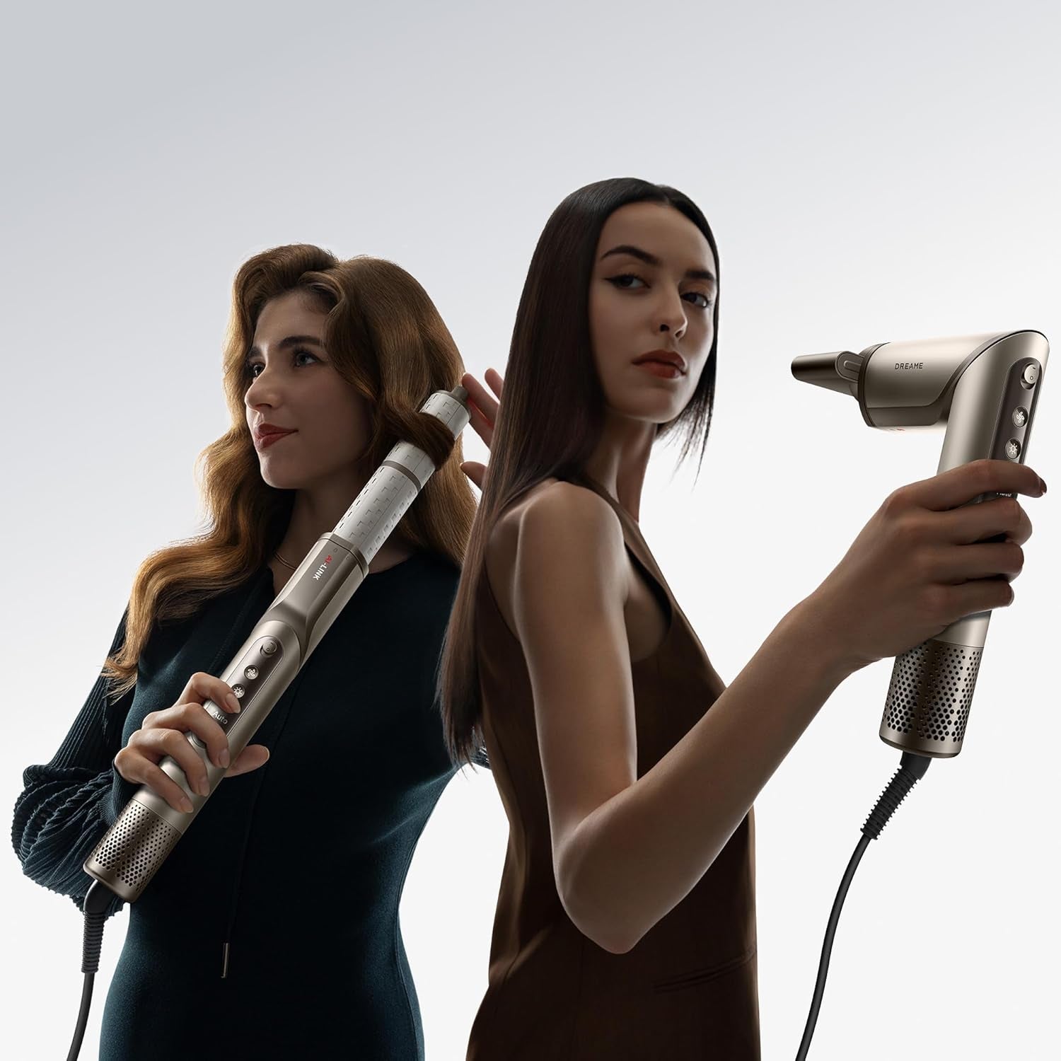Dazzle Hair Styler and Dryer- Intelligent Nozzle Recognition, 110,000RPM High-Speed Motor for Fast Drying, 300M Negative Ions, 5 Snap-On Attachments, Smart Screen, 3 Customizable Modes