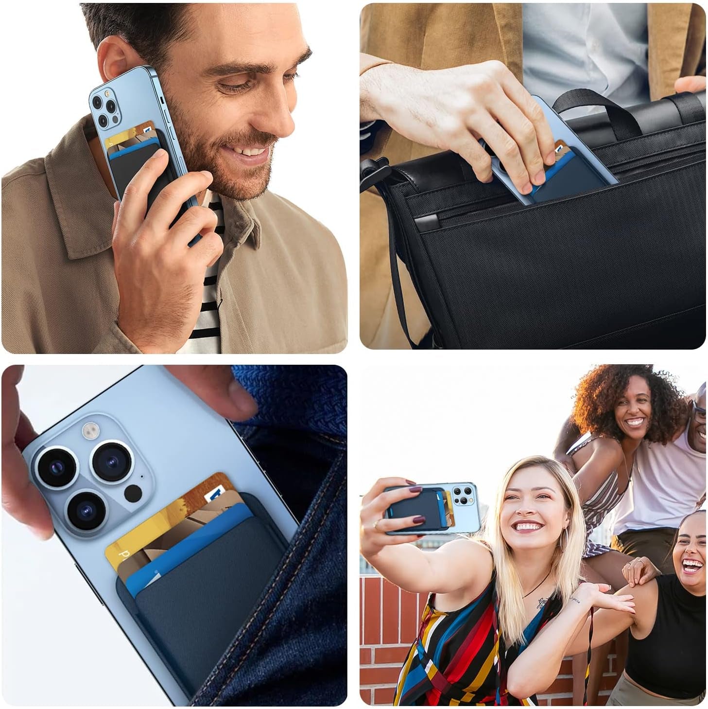 Billetera magnética compatible con iPhone 11, iPhone 12, iPhone 13, iPhone 14, iPhone 15, iPhone 16-GSMPRO.CL