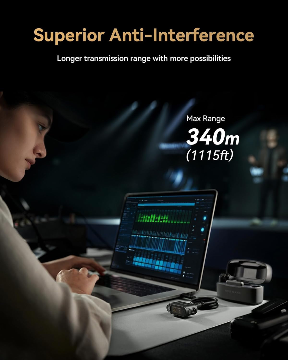 Lark MAX 2 Wireless Microphone for Iphone/Camera/Android, AI Noise Cancel, Wireless Monitoring, 32Bit Full-Chain Audio, Timecode (Ultimate Combo, 2TX+2RX+OWS Earphones + Charging Case)