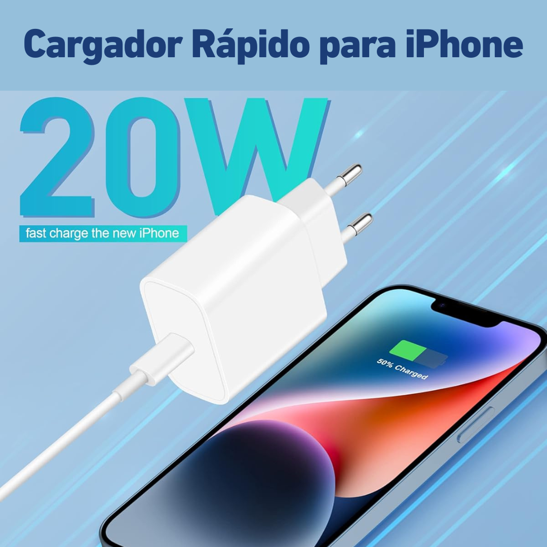 Cargador de Carga Rápida para iPhone 11, iPhone 12, iPhone 13 e iPhone 14-GSMPRO.CL