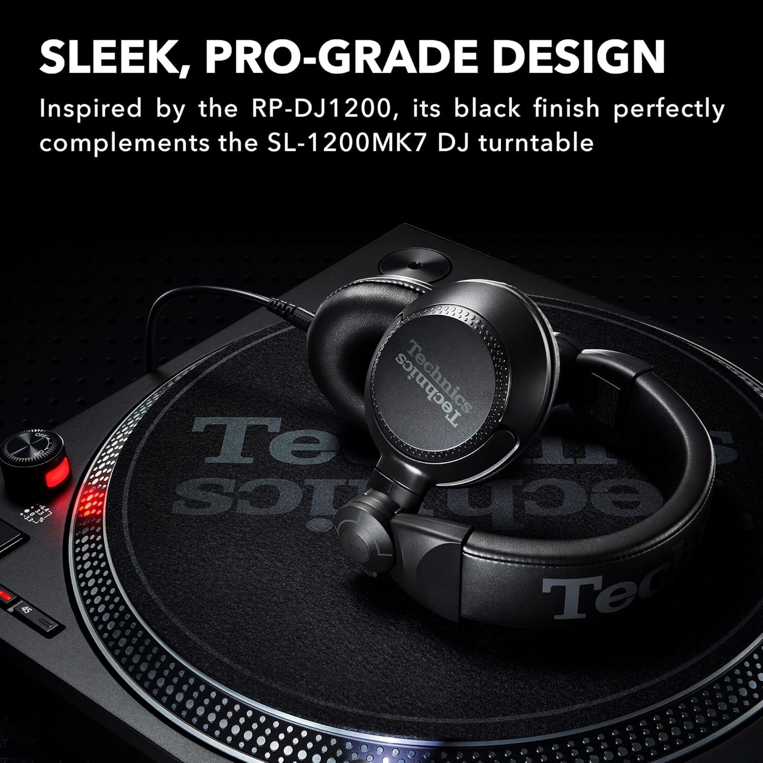 Professional DJ Headphones with 40Mm CCAW Voice Coil Drivers, 270° Swivel Housing and Locking Detachable Cord; Lightweight, Foldable High Input - EAH-DJ1200 (Black)