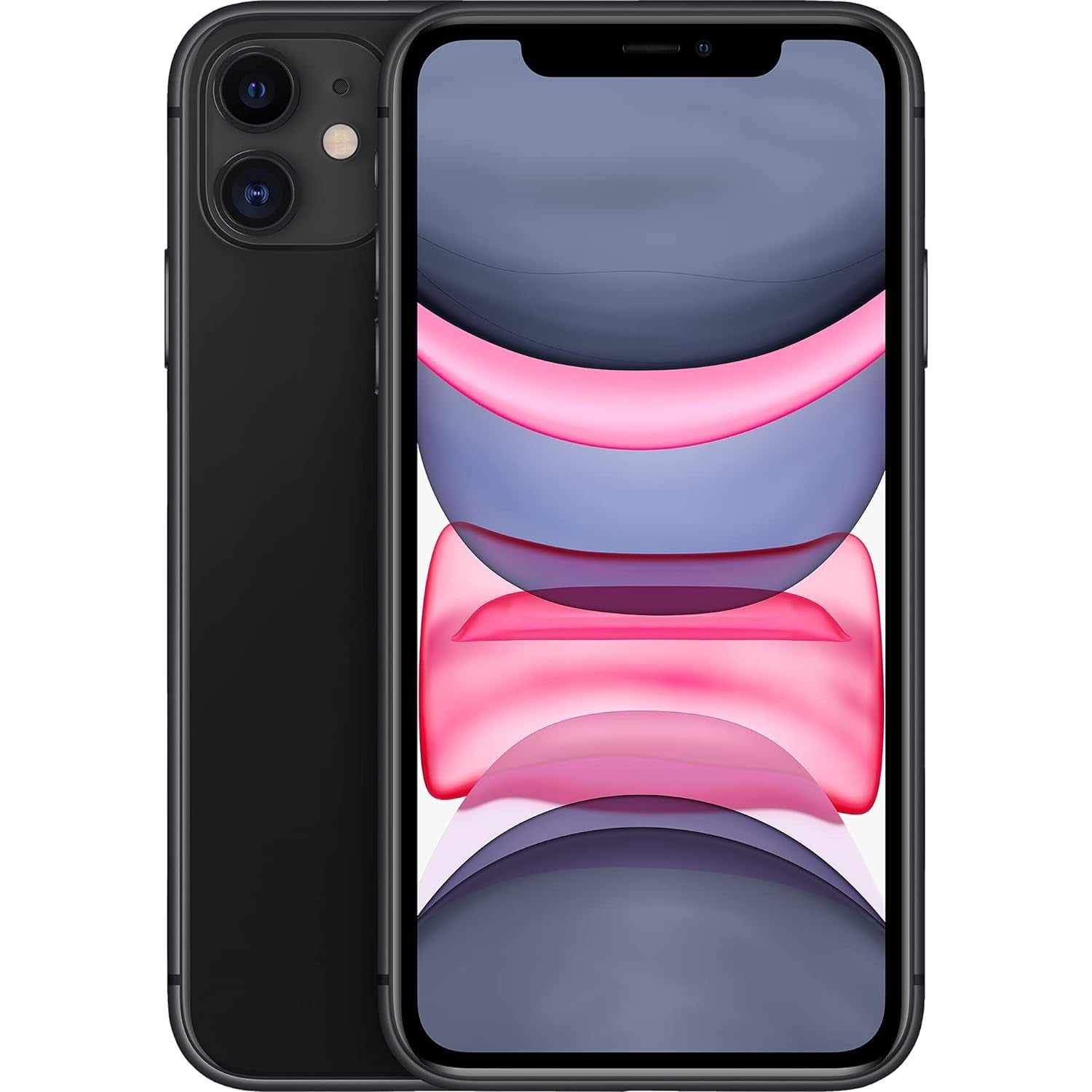 iPhone 11 Reacondicionado negro vista frontal y camara trasera