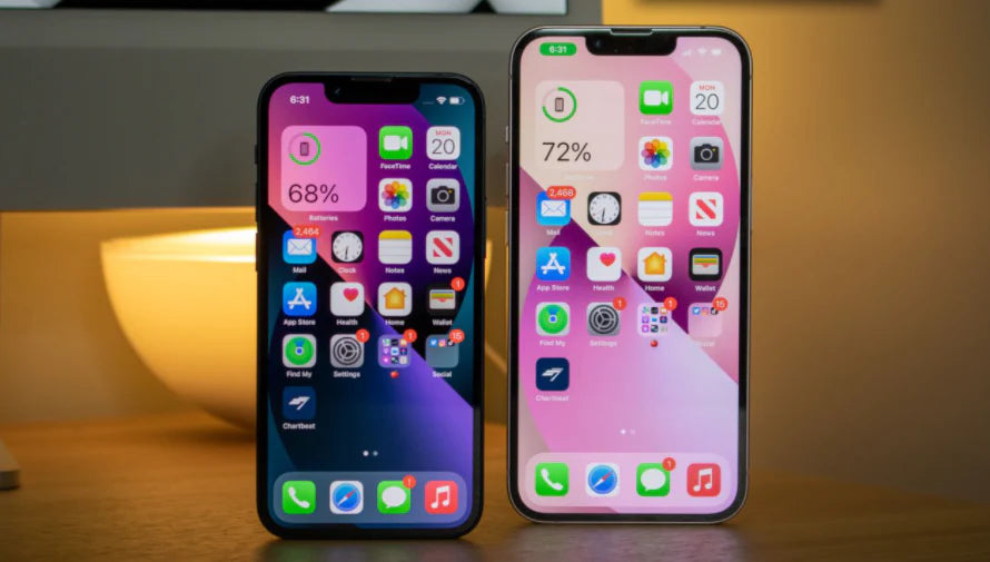 Dos iPhone en su pantalla principal