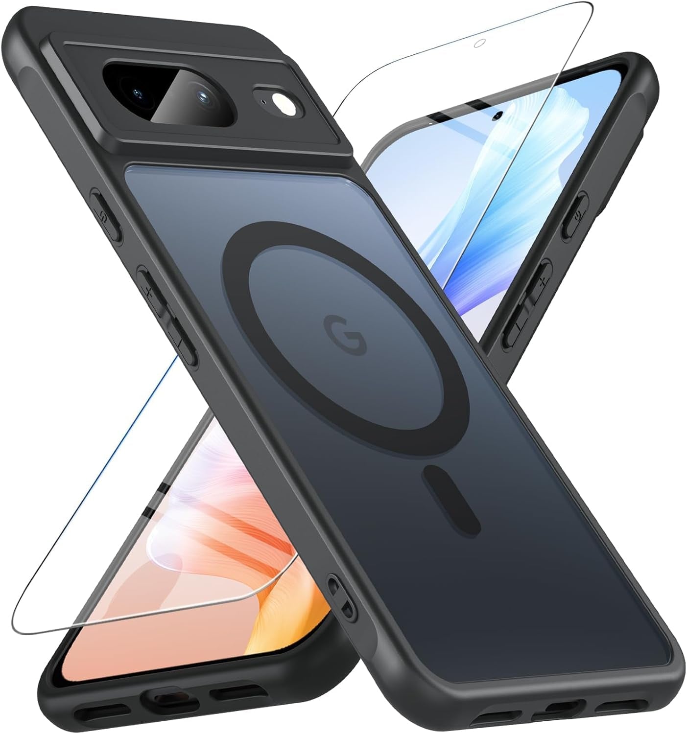 Funda para Google Pixel 10/10 Pro compatible con Magsafe con vidrio templado, [A prueba de golpes, militar], magnética, translúcida, delgada, protectora para Pixel 10/Pixel 10 Pro, verde