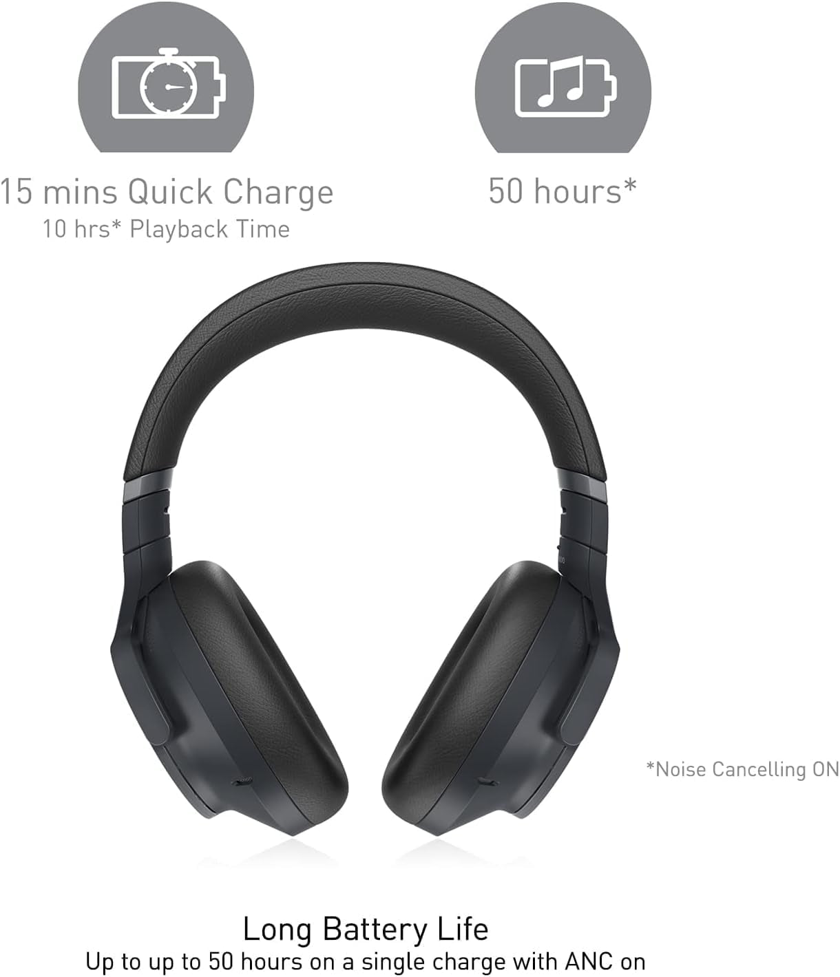 - Wireless Noise Cancelling Over-Ear Headphones with 2 Device Multipoint Connectivity - EAH-A800-K Black
