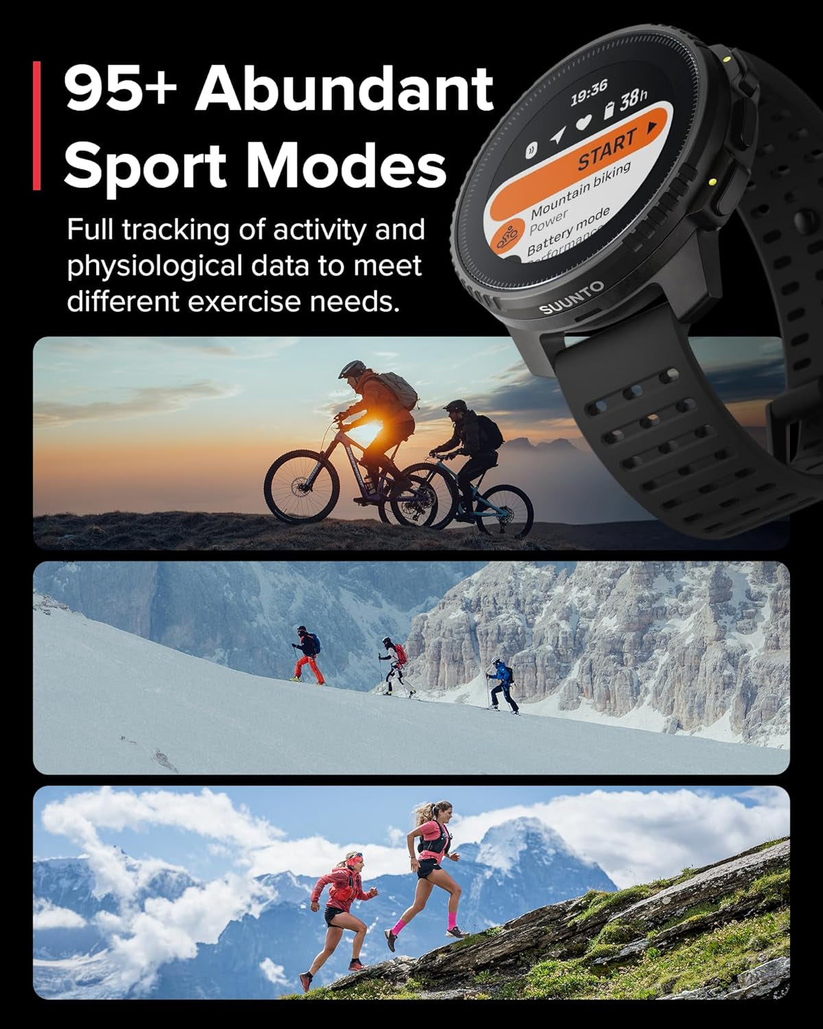 Vertical GPS Adventure Watch, Activity Tracker W/Dual-Band GNSS & Offline Maps, Supports 95+ Sports, Training Metrics & Recovery Insights, Solar Charging Opt. for 1Yr Daily Use
