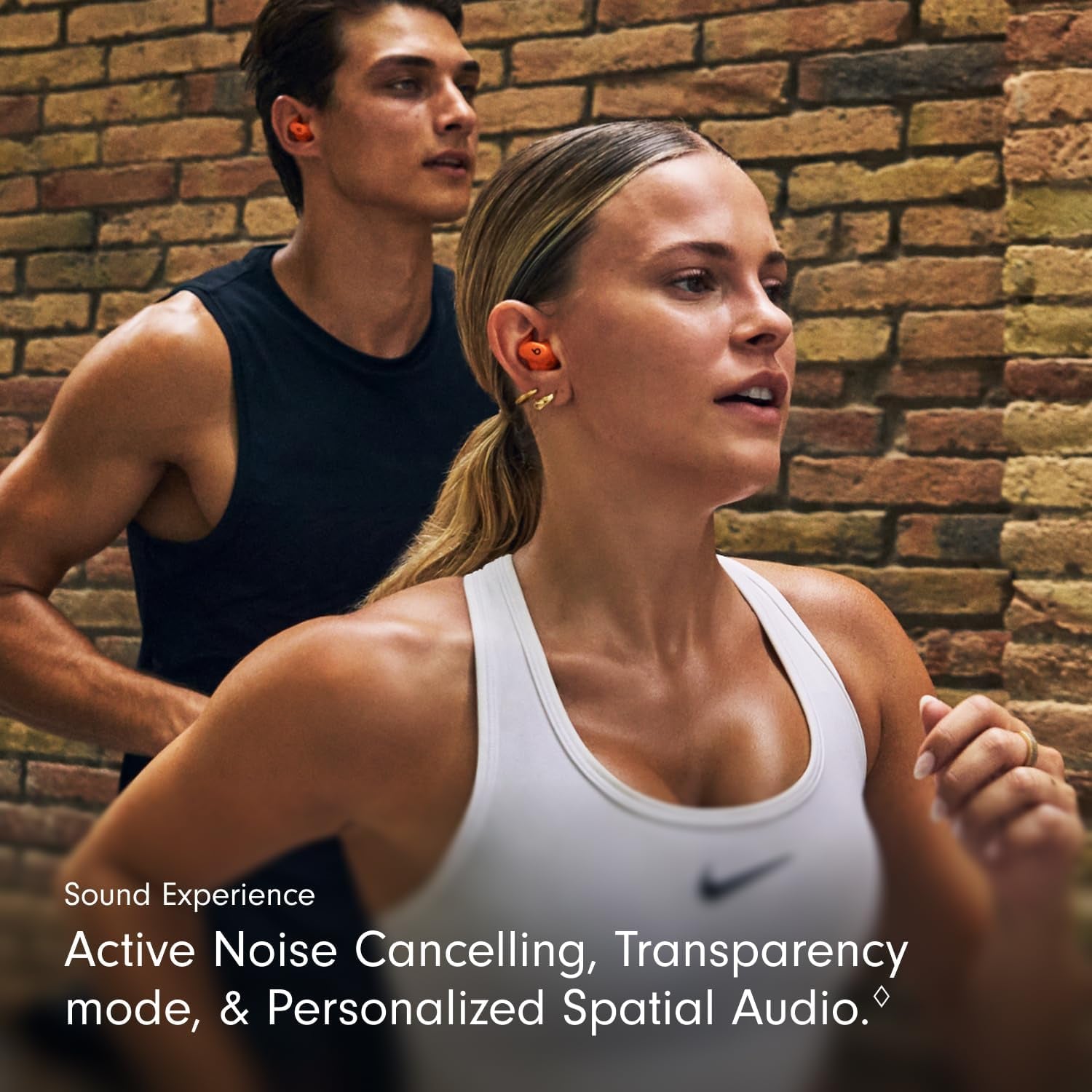 Power Fit - Wireless Noise Cancelling Workout Earbuds with Secure-Fit Wingtips, up to 30-Hour Battery Life, Sweat & Water Resistant, Apple & Android Compatible - Spark Orange