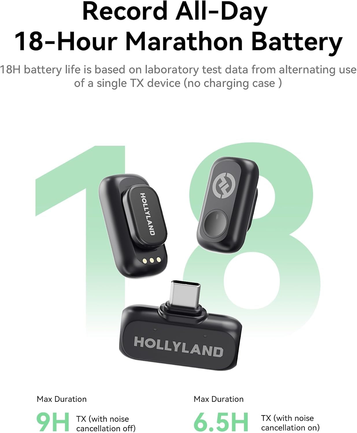 Lark A1 Wireless Microphone for Iphone 17/16/15 & Android, 48Khz/24-Bit, 3-Level Intelligent Noise Cancel, Magnetic Mini Mic for Youtube, Podcast, Vlogging (Black, 2TX + USB-C RX)