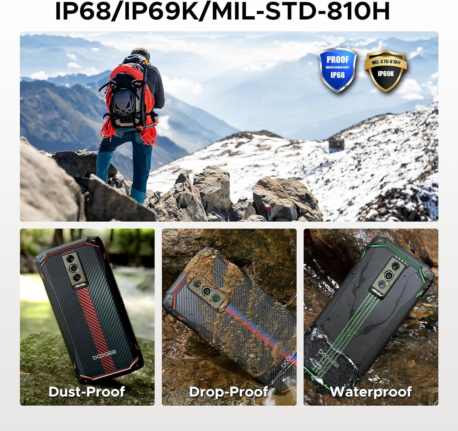 Blade10 Energy Android 15 Rugged Smartphone 4.5G,10.7Mm Ultra-Thin,24Gb+128Gb/Tf 2TB Octa Core Rugged Phone,6.56"Hd+ 90Hz,16Mp Camera,Ip68/Ip69K Waterproof Phone,6150Mah/Widevine L1/Nfc/Face ID