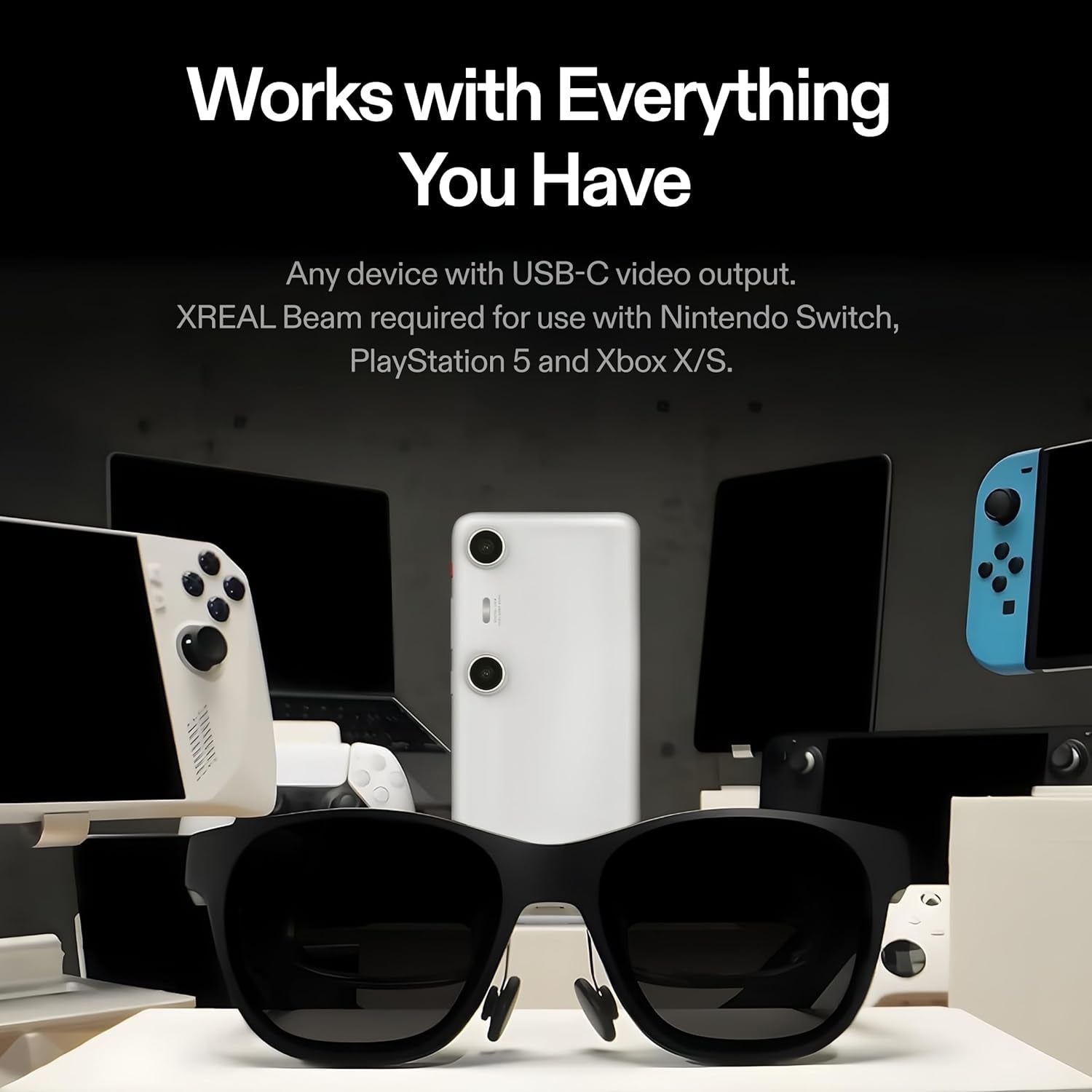 Air 2 Pro AR Glasses|46° FOV, 130" 120Hz HD Display, True Colors, Cinematic Sound, All-Day Comfort. Compatible with Iphone 16/15, Steam Deck, ROG, Mac, PC, Android & Ios