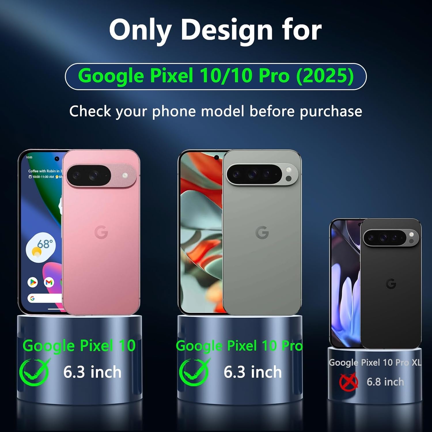 Funda para Google Pixel 10/10 Pro compatible con Magsafe con vidrio templado, [A prueba de golpes, militar], magnética, translúcida, delgada, protectora para Pixel 10/Pixel 10 Pro, verde