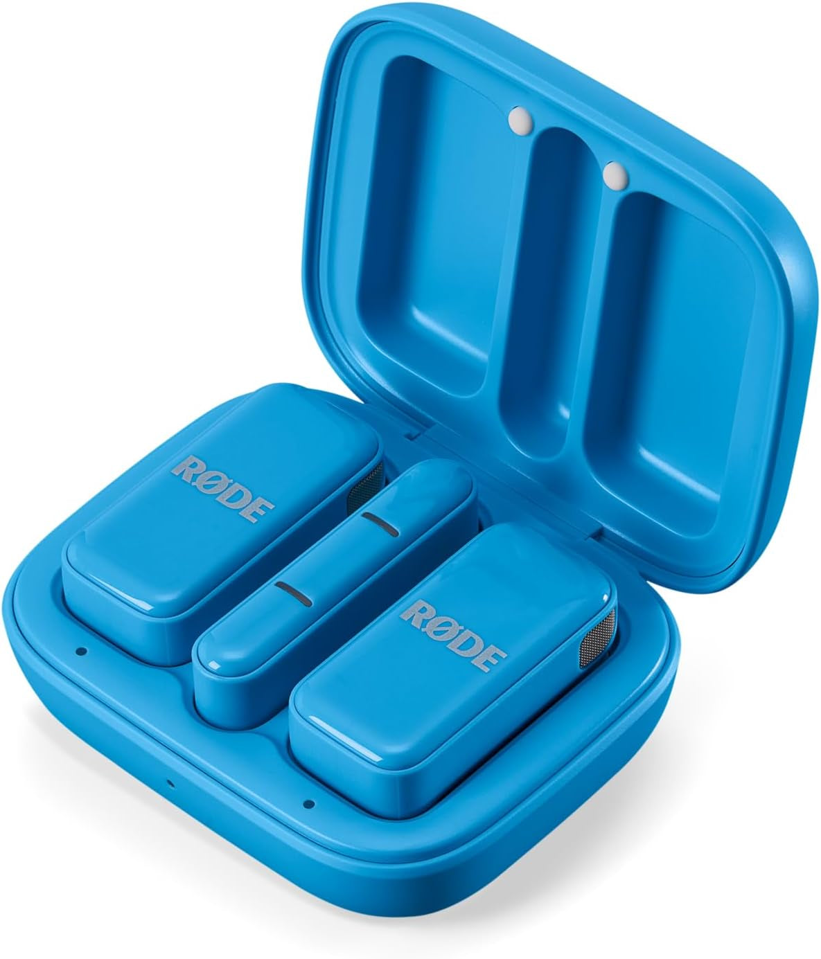 Wireless Micro - Compact Wireless Microphone, Two Mics with Charge Case for Smartphone Content Creation - USB-C, White