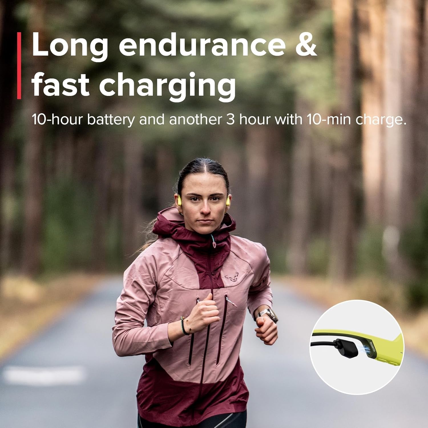 Sonic Open-Ear Bone Conduction Sports Headphone, Bluetooth Wireless Headset W/Enhanced Bass & Multipoint Connection, 10H Playtime W/Fast Charging, Built-In Dual Mics, Waterproof & Lightweight