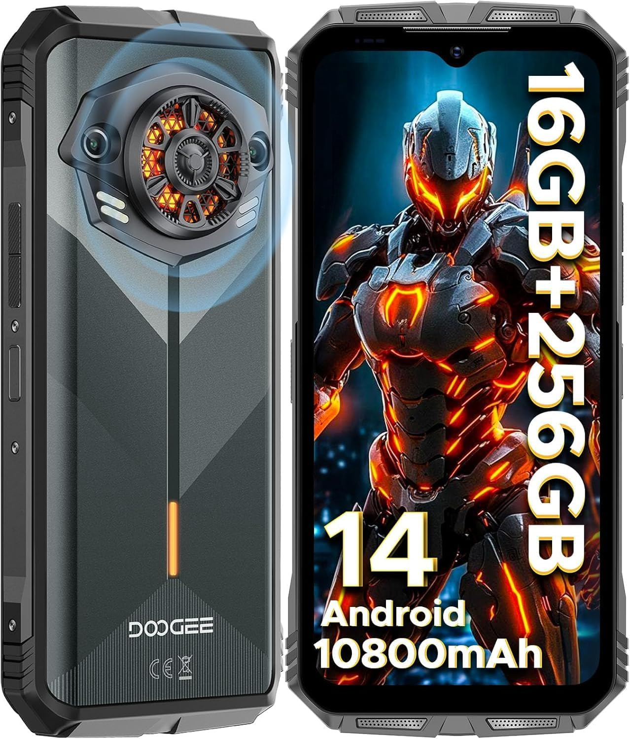 DOOGEE S Punk Celular Indestructible con 16GB RAM, 256GB, Altavoz 126dB y Android 14