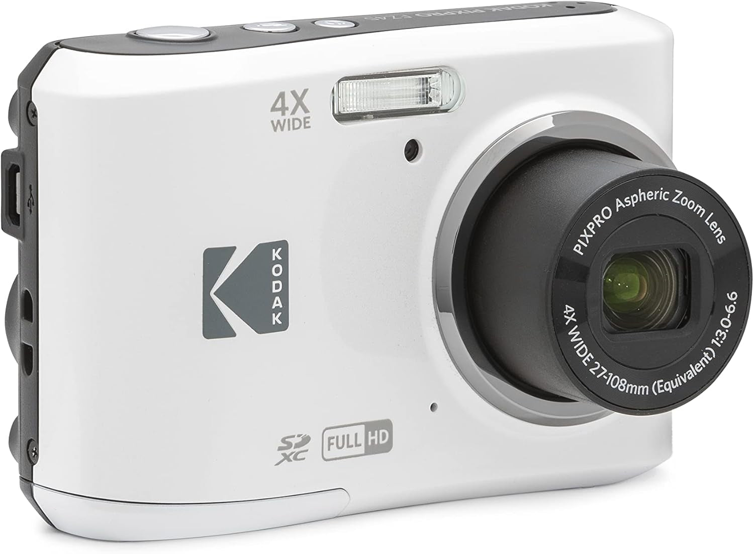 PIXPRO Friendly Zoom FZ45-WH 16MP Digital Camera with 4X Optical Zoom 27Mm Wide Angle and 2.7" LCD Screen (White)