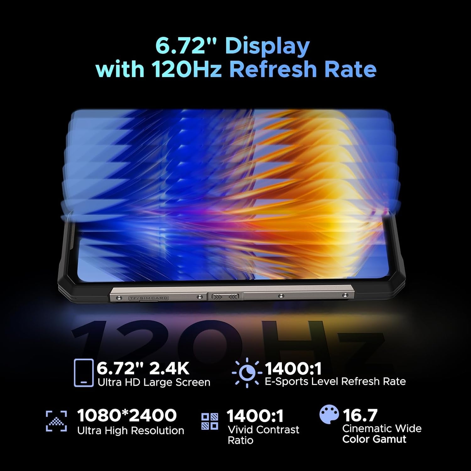 S200 Rugged Smartphone 5G Unlocked, 256GB+32GB RAM Rugged Phone with 1.32" Rear Screen, 10100Mah Battery,6.58" FHD+ 120Hz Display,100Mp + 20MP Night Vision Camera,Dual SIM Waterproof Cell Phone