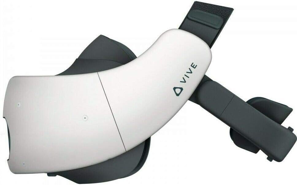 Vive Pro Focus Plus 6DOF VR Headset Bundle - Almond White with Controllers, Face Cushion, QC 3.0 Charger & USB Type-C Cable