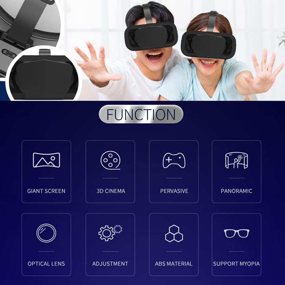 Lentes de realidad virtual 3D SUPVR, gafas universales de realidad virtual con soporte para pantalla panorámica de 360°-