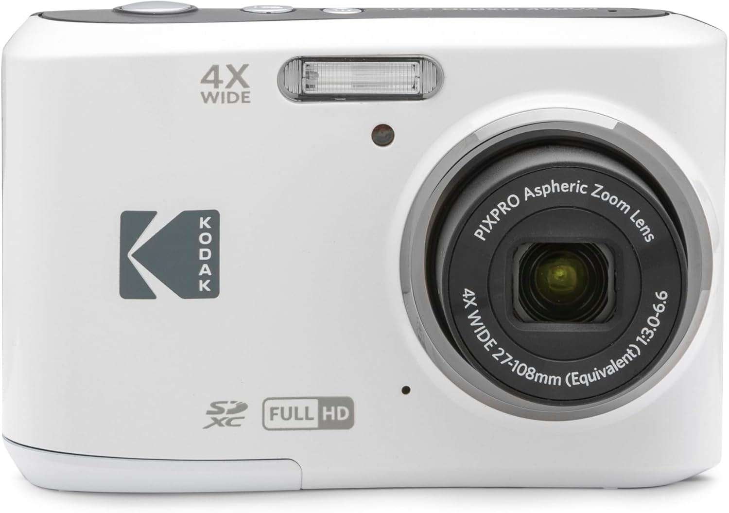 PIXPRO Friendly Zoom FZ45-WH 16MP Digital Camera with 4X Optical Zoom 27Mm Wide Angle and 2.7" LCD Screen (White)