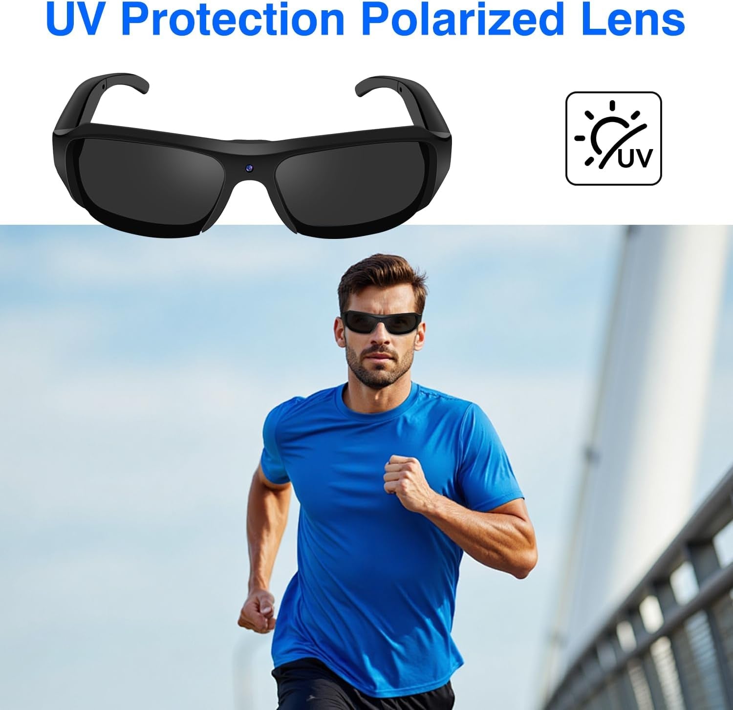 Lentes de sol con cámara, Lentes de acción deportiva, cámara de video 1080P