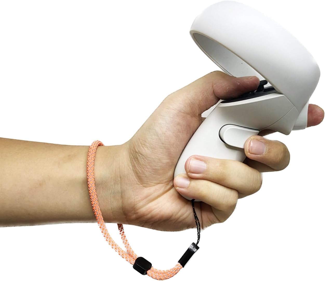 Correas de muñeca reflectantes de repuesto mejoradas para el controlador Oculus Quest de 2.ª generación. Correa de mano ajustable, resistente y cómoda. Tapón de resina negra de fácil colocación.