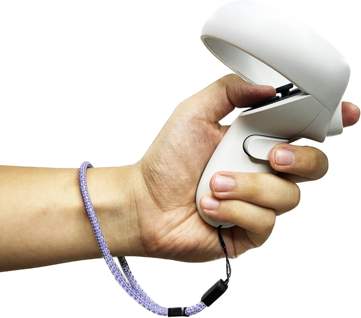 Correas de muñeca reflectantes de repuesto mejoradas para el controlador Oculus Quest de 2.ª generación. Correa de mano ajustable, resistente y cómoda. Tapón de resina negra de fácil colocación.