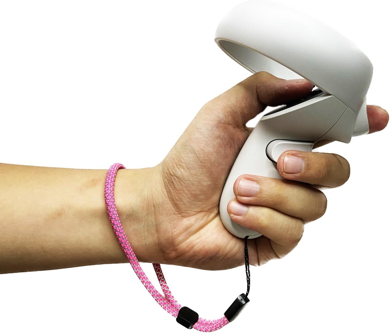 Correas de muñeca reflectantes de repuesto mejoradas para el controlador Oculus Quest de 2.ª generación. Correa de mano ajustable, resistente y cómoda. Tapón de resina negra de fácil colocación.