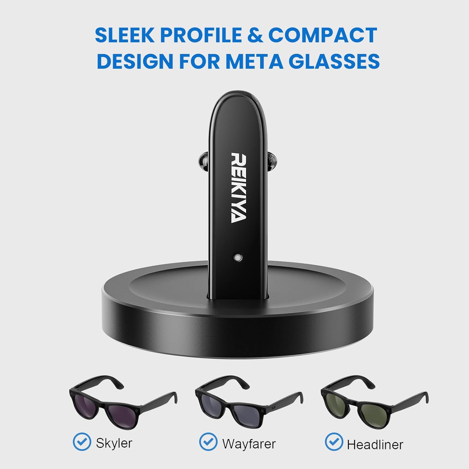 Base de carga para gafas inteligentes Ray-Ban Meta, base de carga portátil para Wayfarer, Headliner y Skyler con cable USB-C de 1 m, cargador para gafas Ray-Ban Meta y accesorios Ray-Ban Meta.