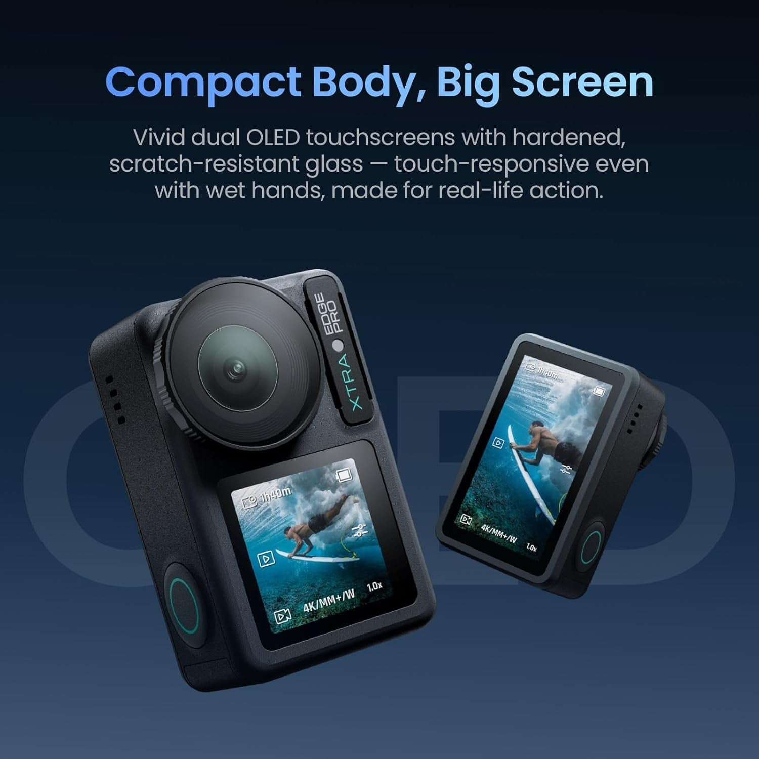 Pro Action Camera, 4K Vlogging Camera with 1/1.3'' Sensor, 65Ft Waterproof, Night View & Stabilization for Cycling, Diving, Sports Shooting