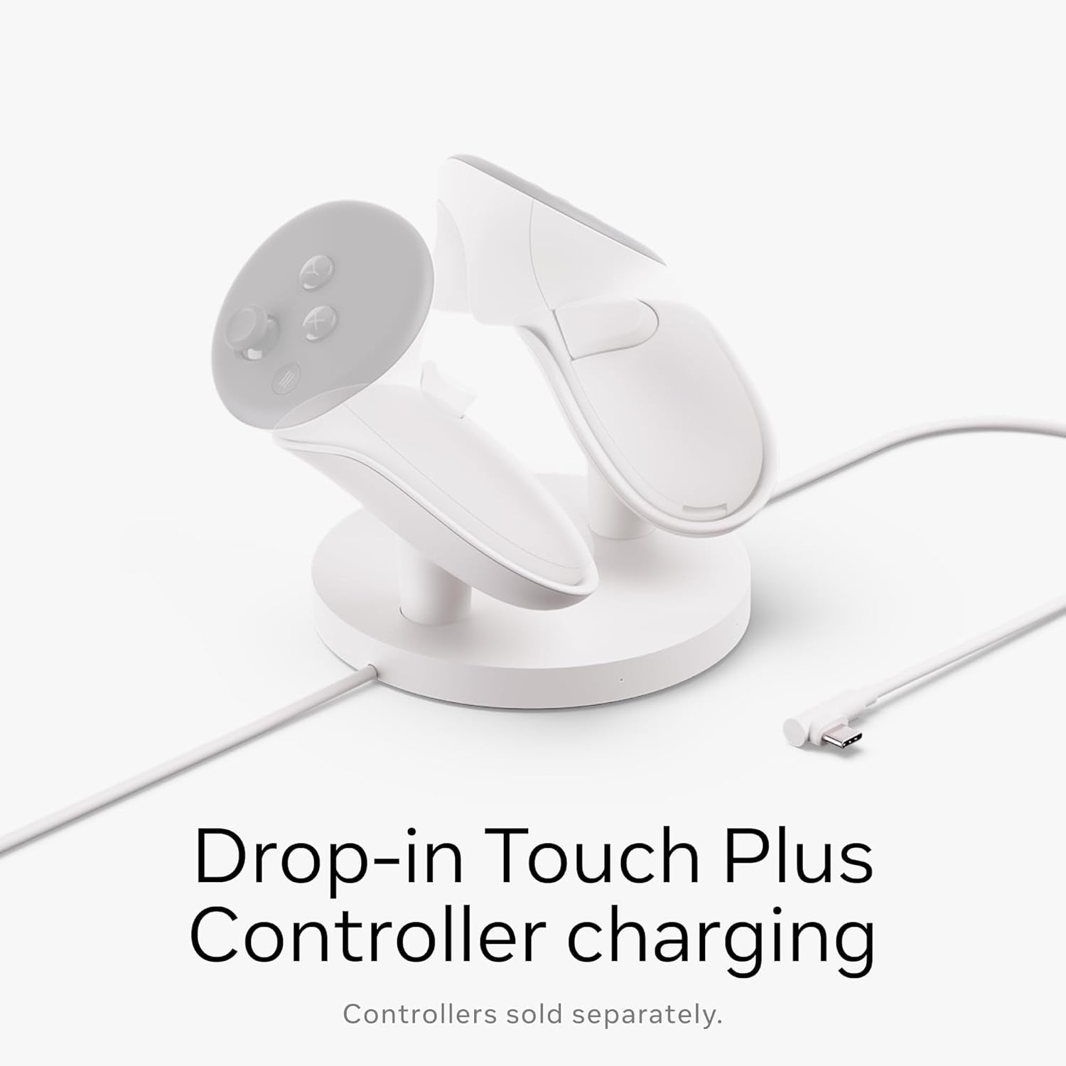 Quest Compact Charging Dock — Works with  Quest 3/3S — Extended Headset Charging Cable — Wireless Charging for Touch plus Controllers