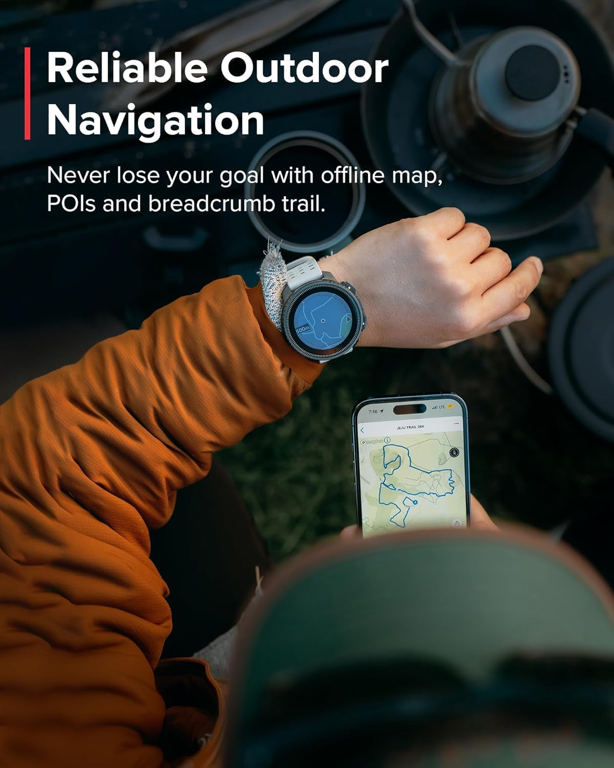 Vertical GPS Adventure Watch, Activity Tracker W/Dual-Band GNSS & Offline Maps, Supports 95+ Sports, Training Metrics & Recovery Insights, Solar Charging Opt. for 1Yr Daily Use