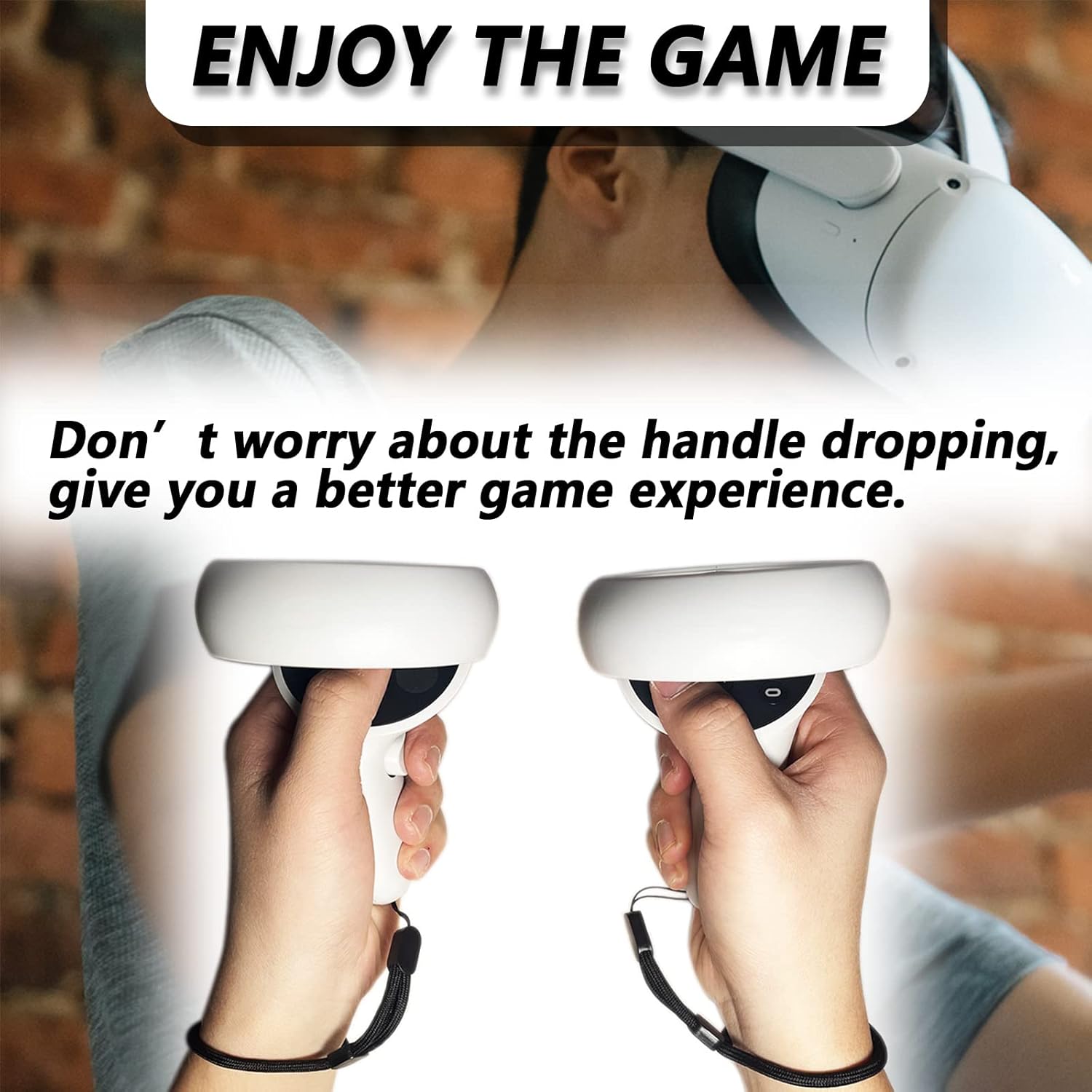Correas de muñeca reflectantes de repuesto mejoradas para el controlador Oculus Quest de 2.ª generación. Correa de mano ajustable, resistente y cómoda. Tapón de resina negra de fácil colocación.