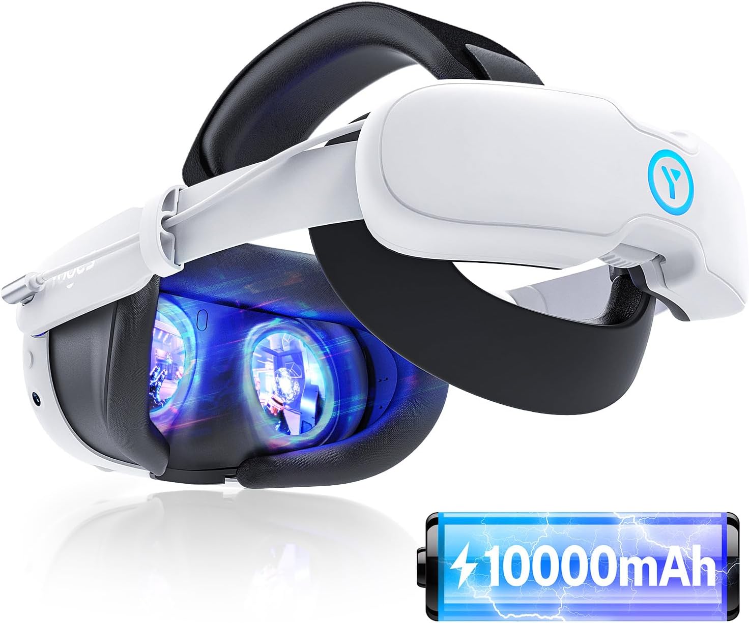 Correa para la cabeza con batería de 10000 mAh compatible con Meta Quest 3S y Quest 3