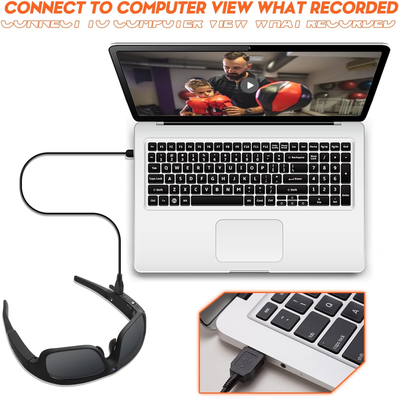 Gafas de sol con cámara 2K HD para video, deportivas