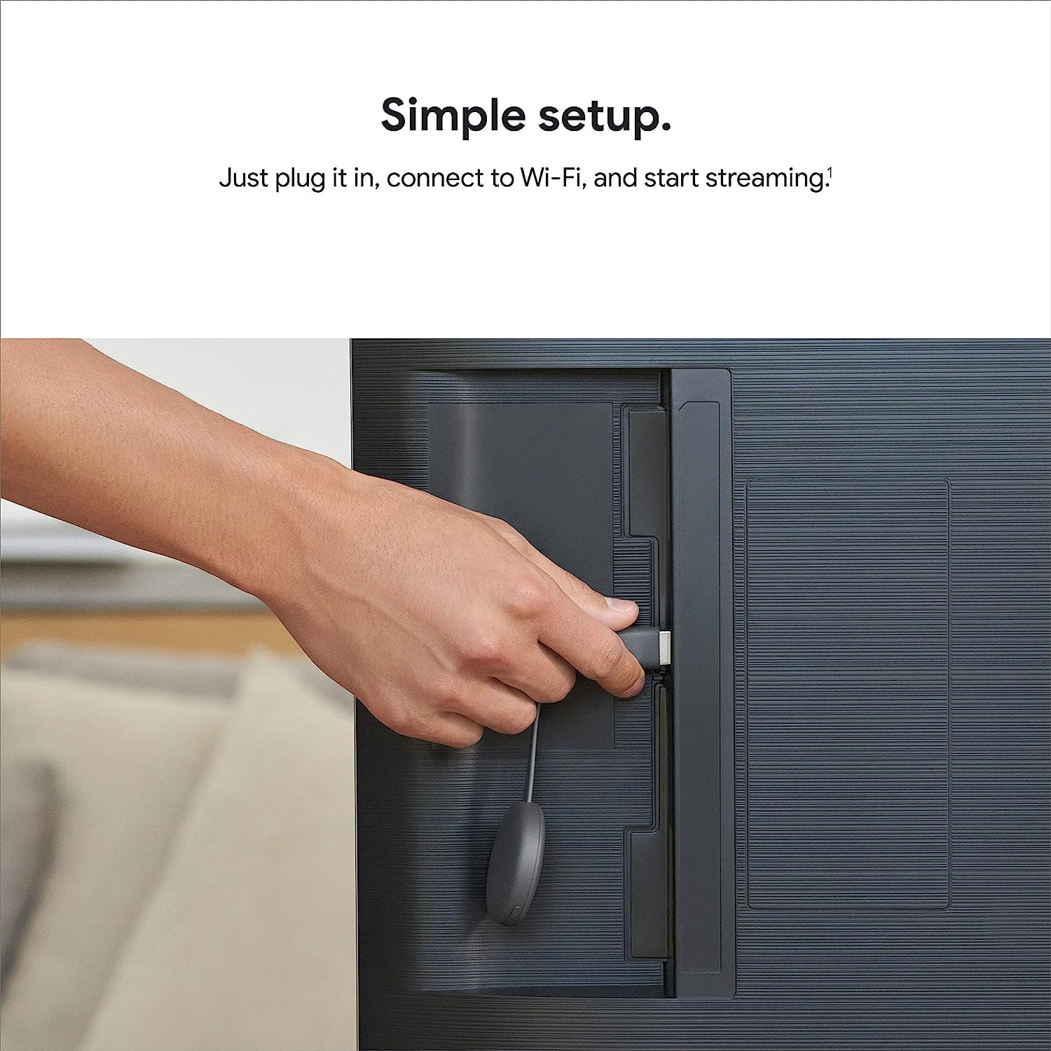 Chromecast - Dispositivo de transmisión con cable HDMI - Transmite programas, música, fotos y deportes desde tu teléfono a tu televisor, incluye funda y paño de limpieza (versión japonesa) - Compatible con EE. UU.
