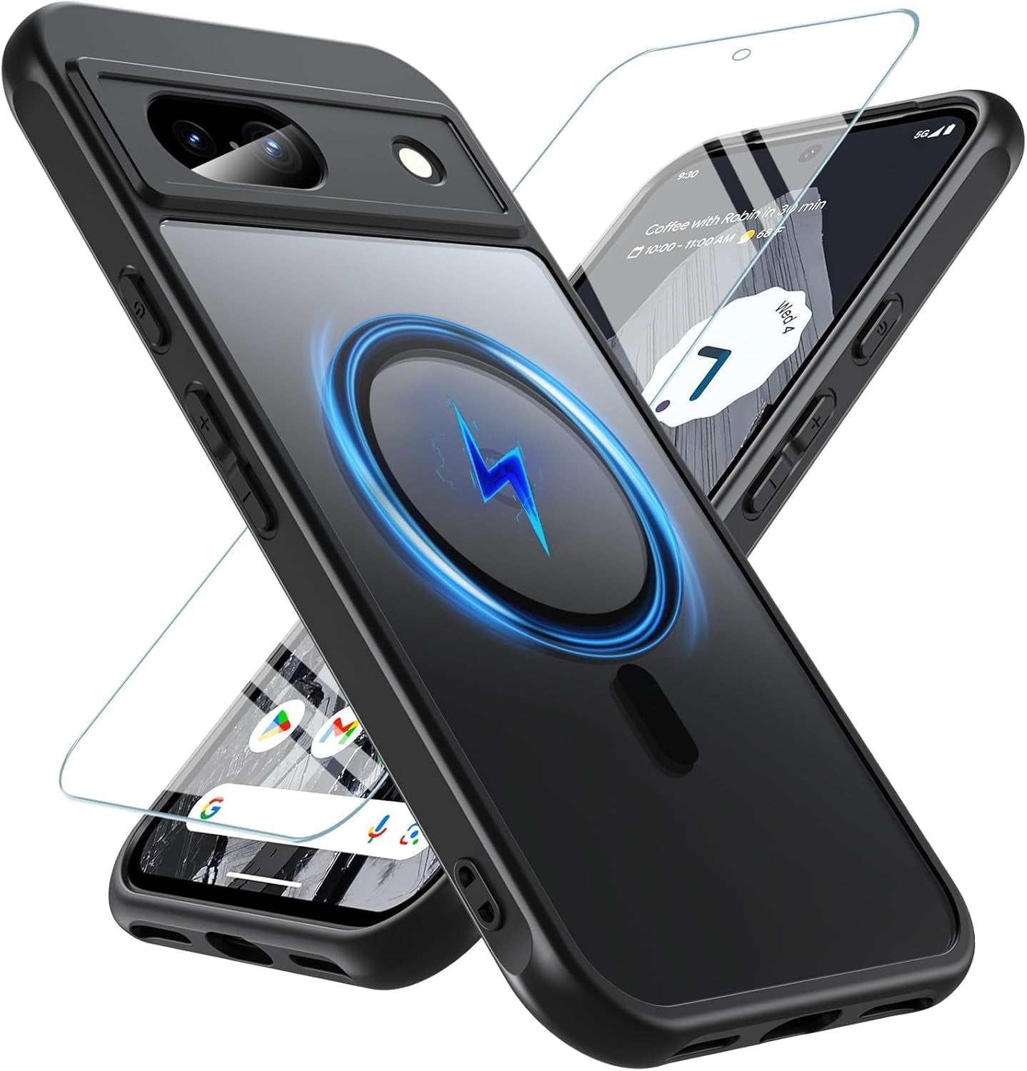 Funda para Google Pixel 10/10 Pro compatible con Magsafe con vidrio templado, [A prueba de golpes, militar], magnética, translúcida, delgada, protectora para Pixel 10/Pixel 10 Pro, verde