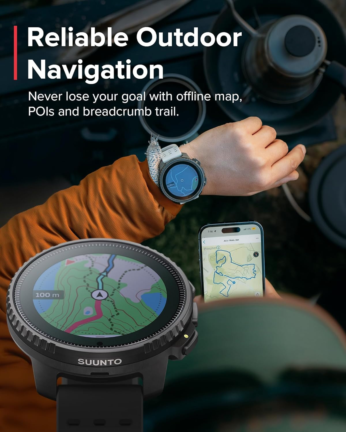 Vertical GPS Adventure Watch, Activity Tracker W/Dual-Band GNSS & Offline Maps, Supports 95+ Sports, Training Metrics & Recovery Insights, Solar Charging Opt. for 1Yr Daily Use