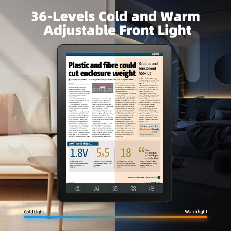 B6 Color Ebook Reader, 6 Inch E-Paper Tablet, 4GB+64GB Storage, Android 14, Black