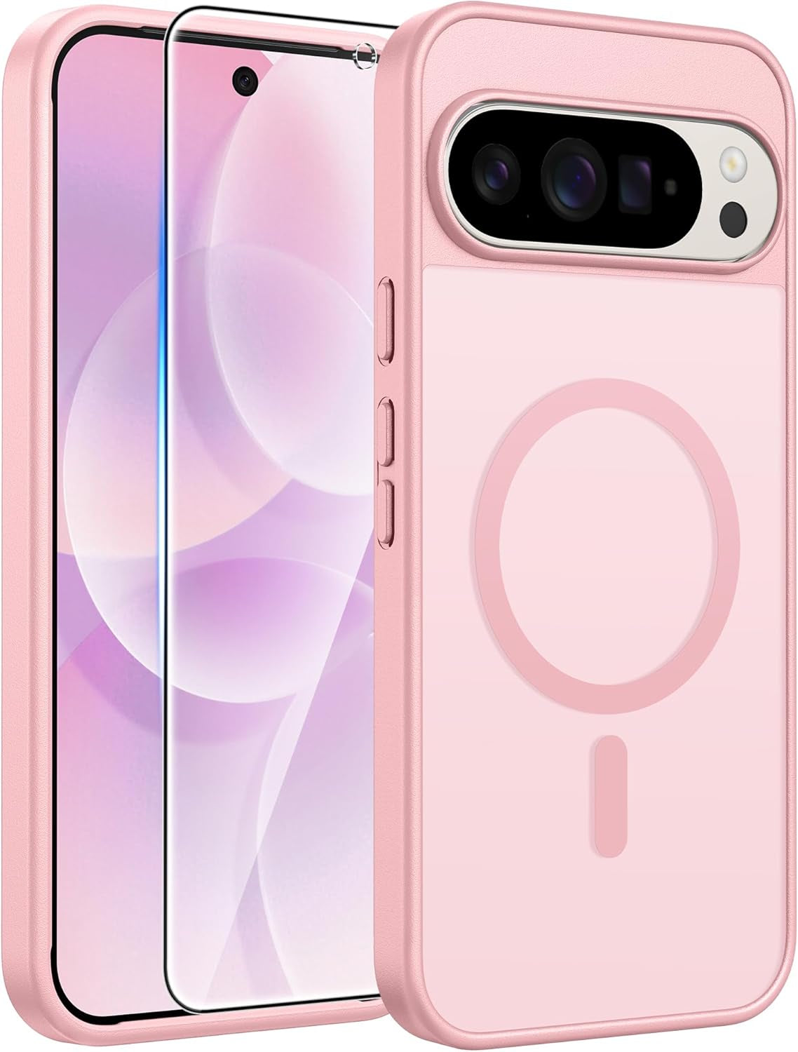 Funda para Google Pixel 10 y 10 Pro: Funda para Pixel 9 y 9 Pro | Funda magnética mate, resistente, translúcida y a prueba de golpes - Protección militar, resistente y delgada (6.3 pulgadas/Negro)