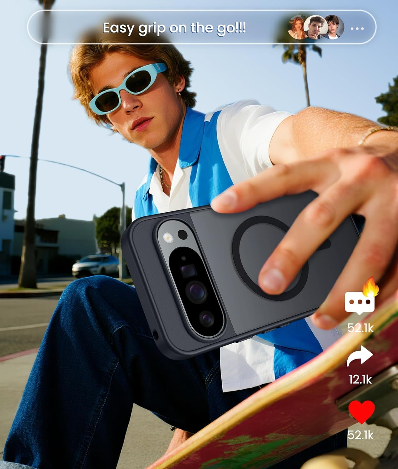 Funda para Google Pixel 10 y 10 Pro: Funda para Pixel 9 y 9 Pro | Funda magnética mate, resistente, translúcida y a prueba de golpes - Protección militar, resistente y delgada (6.3 pulgadas/Negro)